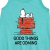- Peanuts - Good Things Are Coming Snoopy Graphic Sleeveless Aline Dress - 2 of 4