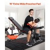 VEVOR Weight Bench, 800lbs Adjustable Weight Bench Press for Full Body Workout, Exercise Sit up Bench for Home Gym Strength Training, Black&Red - 4 of 4