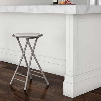 Hastings Home Round Folding Stool - 24", White