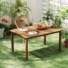 HOMLUX 59" Outdoor Patio Dining Table with 2" Umbrella Hole for Pool, Yard, Lawn - 2 of 4