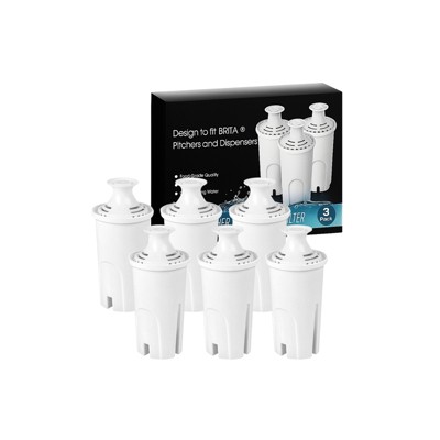 Nispira Water Filter Replacement for Britta OB03, Classic 35557, Mavea 107007, Removes Chlorine, Lead, Odor, Color Reduce Water Hardness, 6 Packs