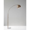 78" Astoria Arc Lamp Antique Brass - Adesso: Marble Base, Dome Shade, ETL Listed - 3 of 3