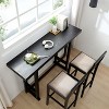 Black bar stools counter height stools, wooden kitchen island chairs - 2 of 4