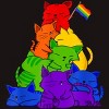 Adult Design By Humans Cat Pile Rainbow Pride Flag By ACEGlobal T-Shirt - 2 of 2