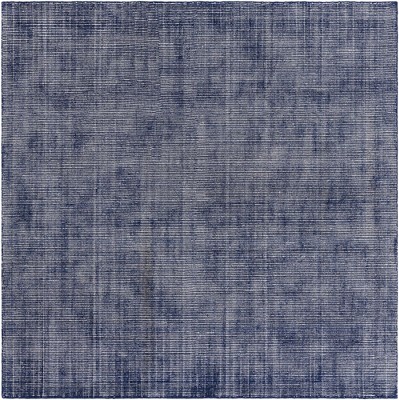 Hand-Knotted Blueberry Wool Square Indoor Rug