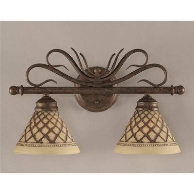 Toltec Lighting Swan 2 - Light Vanity in  Bronze with 7" Chocolate Icing Shade