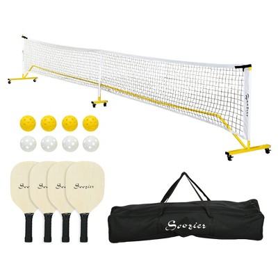 VisioGear Lawn Sports Sets Portable Badminton, Height Adjustable Outdoor Sports Set for Backyard Beach Driveway Games, Colorful, 263.8"*23.5"*36.3"