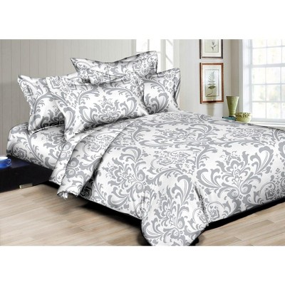 Linen Classique 320TC Chic Damask Gray Duvet Set