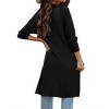 Girl's Long Cardigans Lightweight Sweater Knit Cardigan Open FrontLong Sleeve Shacket for Fall Longline Cardigan with Side Pockets,Black - S - 2 of 4