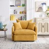 ModernLuxe Oversized Swivel Accent Chair with Ottoman, 360° Rotation Wide Seat Chenille Chair with 3 Pillows for Living Room - 2 of 4