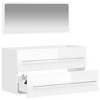 vidaXL Bathroom Cabinet With Mirror High gloss white Engineered wood - 3 of 4
