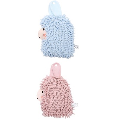 REGALWOVEN Cute Cartoon Alpaca Soft Absorbent Chenille Decorative Hand Towels 2 Pcs