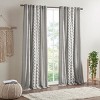 ChicFurnit Curtain Panel Printed Cotton with Chenille Stripe and Lining for Modern Spaces, Gray, 84"*50"*0.13" - 3 of 4