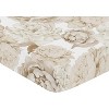 Sweet Jojo Designs Girl Baby Fitted Crib Sheet Peony Floral Garden Taupe and Ivory - 3 of 4