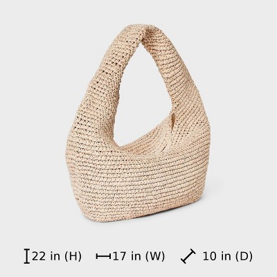 Universal Thread Straw Crescent XL Tote Handbag - Universal Thread™ Natural — фото 6