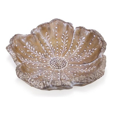 Melrose Carved Flower Bowl 12.75"D