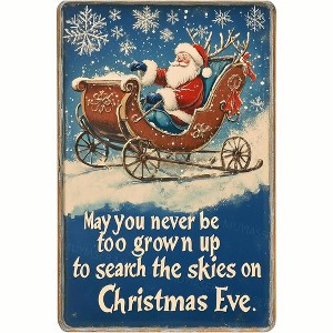Lomsoe Christmas Metal Sign Funny Christmas Eve Retro Tin Sign Christmas Sign Home Decor Christmas Gift 8x12 Inch - 1 of 4