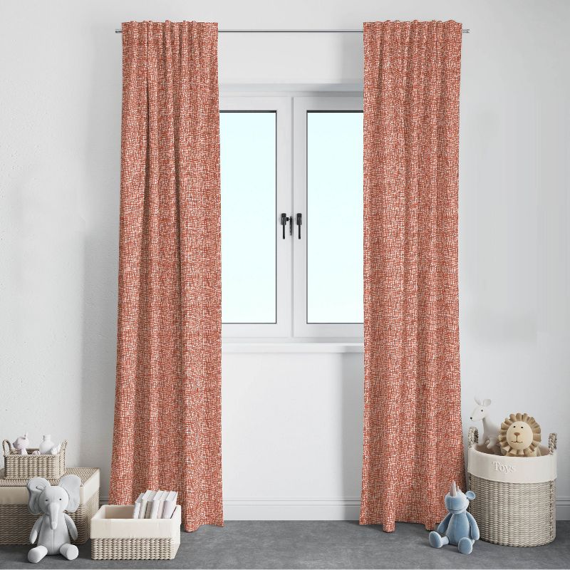 Bacati - Orange Texture Boys Cotton Printed Single Window Curtain Panel, 2 of 6
