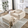 75'' Corduroy Sponge Lounge Sleeper Sofa with Removable Footrest, No Assembly Required and Backrest Pillow - 4 of 4