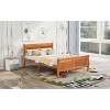 Full Size Wood Platform Bed with Headboard and Wooden Slat Support (Oak) - 2 of 4