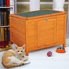 LAOTIES Small Wooden Rabbit Hutch with Ramp,Raised Outdoor Bunny Cage for Small Animals,Weatherproof Fir Wood Shelter with Asphalt Roof - 2 of 4