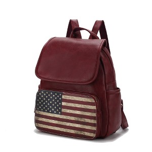 MKF Collection Regina Printed Flag Vegan Leather Women’s Backpack by Mia K - 1 of 4