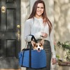 iMountek"Portable Console Pet Car Seat with Storage Pocket, Machine Washable Booster for Small Dogs & Cats"Blue - 4 of 4