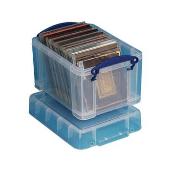Advantus Super Stacker Divided Storage Box Clear W/blue Tray