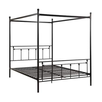 Chelone Queen Metal Canopy Platform Bed in Black - Lexicon