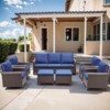 Buenhomino 7-Piece Outdoor Set – Sofa, 2 Swivel Chairs, 2 Single Chairs & 2 Ottomans, Handwoven Wicker, Weather-Resistant Cushions - 2 of 4