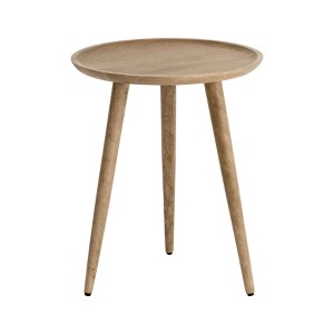 MH London Tezgah 22" Solid Wood End Table Round Top – Side Table for Living Room or Bedroom - 1 of 4