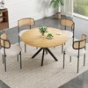 FONTOI Dining Tables, Rectangular Wood Kitchen Table with Sturdy Metal Frame, Stylish Design, Black, 47.2"*47.2"*29.5" - 2 of 4