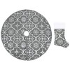 VidaXL Luxury Christmas Tree Skirt with Sock Gray 3 ft Fabric - 2 of 4