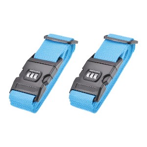 Unique Bargains PP Travel Packing Suitcase Belts with Buckle and Combination Lock 2 Pcs - 1 of 4