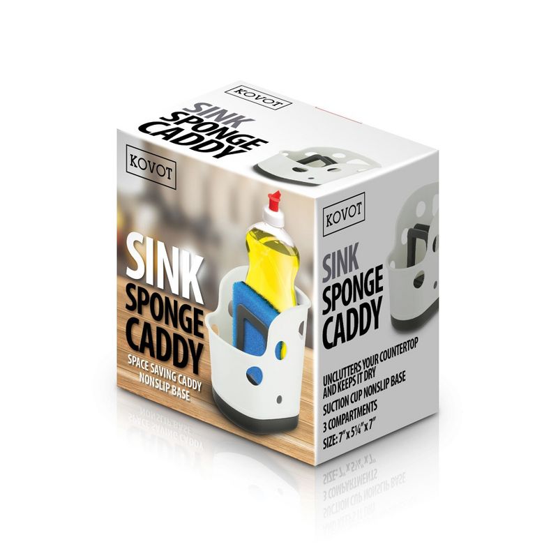 KOVOT Sink Sponge Caddy - Kitchen Sponge and Soap Holder Sink Caddy, 3 of 5