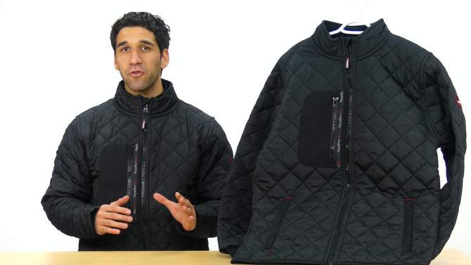 RefrigiWear Men's Insulated Diamond Quilted Jacket with Fleece Lined Collar, 2 of 8, play video