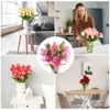 Unique Bargains Home Decor Lily Fake Artificial Flowers in Vase for Centerpiece Table - 4 of 4