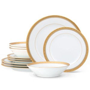Noritake Crestwood Gold 12-Piece Dinnerware Set, Service for 4 - 1 of 4
