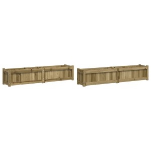 vidaXL Garden Planters - Outdoor Plant, Flower Box - 2 Pcs, Impregnated Pine Wood, 59.1"x12.2"x12.2" - 1 of 4