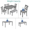 Lyngins 6-Piece Modern Wooden Dining Table Set for 6 People– Rectangular Table, 4 Upholstered Armless Chairs & Bench, for Living Room/Kitchen - 3 of 4