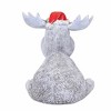 Roman 8.75 In Moose Pudgy Pal W/Santa Hat Statue Christmas Animal Garden Statues - 3 of 3