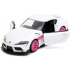 2020 Toyota Supra White Metallic with Pink Wheels "Pink Slips" Series 1/32 Diecast Model Car by Jada - 2 of 4