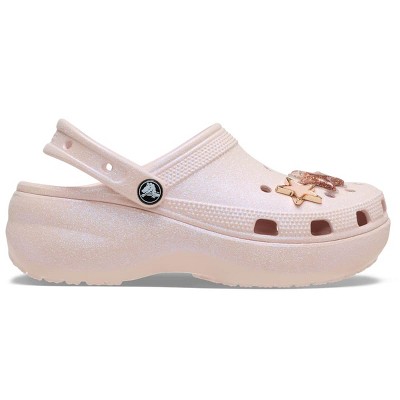 Crocs Womens Iridescent Glitter Platform Clogs
