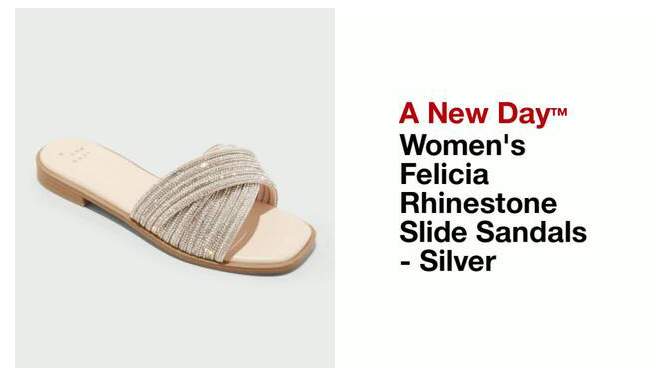 Women&#39;s Felicia Rhinestone Slide Sandals - A New Day&#8482;, 2 of 21, play video