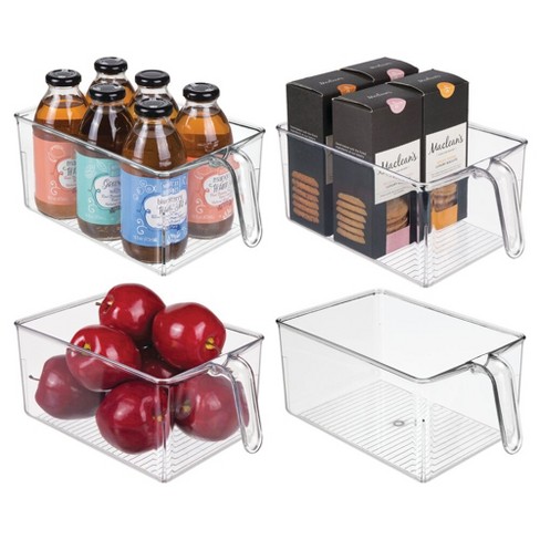 Mdesign Plastic Kitchen Food Storage Bin With Handles, 10 X 6 X 5, 6 Pack -  Clear : Target