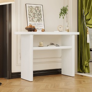 NicBex Console Table with Open Shelf Design,Entryway Table with Rounded Edges Table,Modern Couch Table for Living Room,Antique White - 1 of 4