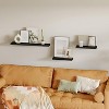 Attop Wall Mounted Rustic Wood Shelves for Bathroom, Living Room, Bedroom and Kitchen (Black, Set of 4, 15.8 Inch) - 4 of 4