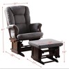 Microfiber Glider Chair with Ottoman, Soft Gray Upholstery and Smooth Gliding Motion - 3 of 4