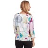 Alfred Dunner Womens Geometric V-Neck Three Quarter Sleeve Top - 2 of 4