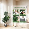 Artificial Fiddle Leaf Ficus Tree with 48 Leaves - 7.8 Inch Grey Pot, Indoor Fake Floor Plant for Home Office Living Room Decor - 4 of 4